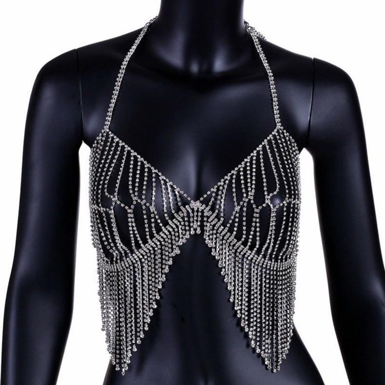 Nayna Beach Ornament Diamond Tassel Body Chain Rhinestone - Vestir en Moda