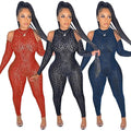 Nela Sheer Mesh Leopard Sexy Womens Jumpsuits - Vestir en Moda