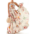 Nelia Strap Halter Printed Beach Maxi Dresses - Vestir en Moda