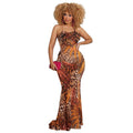 Nereida Print Backless Waist Trimming Maxi Dresses - Vestir en Moda