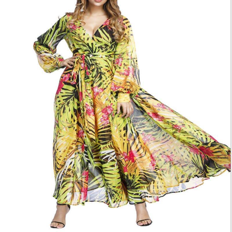 Nereida Printed Dress Lantern Sleeve Dresses - Vestir en Moda