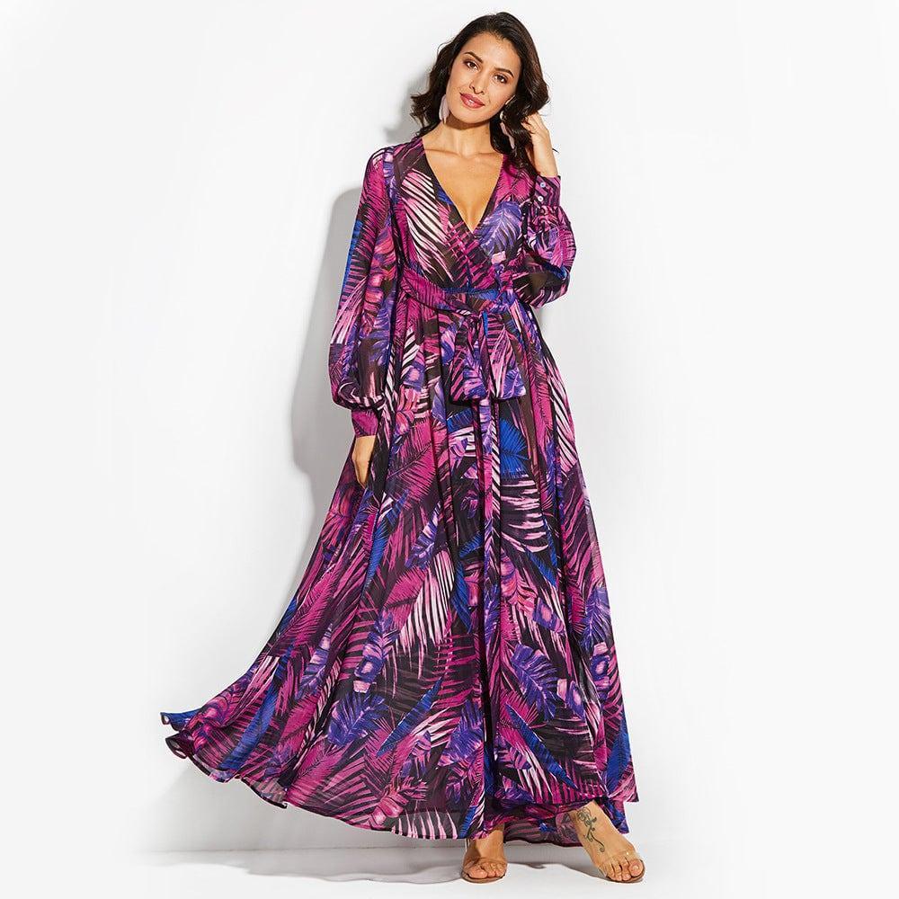 Nereida Printed Dress Lantern Sleeve Dresses - Vestir en Moda