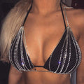 Nicky Ornament Personality Hollowed-out Sexy Fishnet Diamond Bra - Vestir en Moda