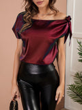 Noemi Artificial Silk Office Office Short Sleeve Blouse - Vestir en Moda