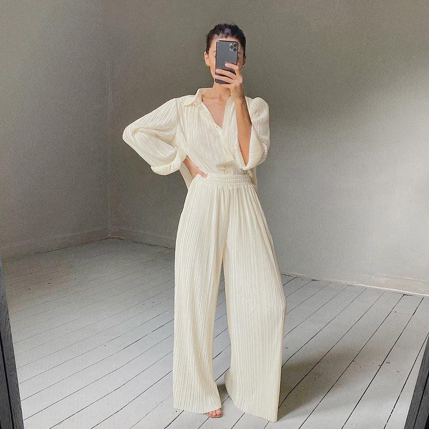 Nora Pleated Outdoor Matching Home Wear Two Piece Sets - Vestir en Moda
