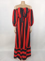 Nora Plus Size Striped Loose Long Hem Mopping Chest Dress with Pocket - Vestir en Moda
