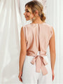 Nora Tie Wrap Ladies Sleeveless Blouse - Vestir en Moda