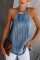 Norah Casual Jean T-shirt Halter Sleeveless Casual Top - Vestir en Moda