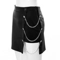 Norah Solid Color High Waist Zipper Irregular Asymmetric Chain Skirt - Vestir en Moda