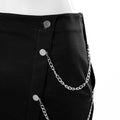 Norah Solid Color High Waist Zipper Irregular Asymmetric Chain Skirt - Vestir en Moda