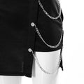Norah Solid Color High Waist Zipper Irregular Asymmetric Chain Skirt - Vestir en Moda