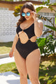 Nurie Plus Size Sexy One-Piece Swimsuit Black Cut-Out Swimsuit - Vestir en Moda