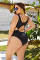 Nurie Plus Size Sexy One-Piece Swimsuit Black Cut-Out Swimsuit - Vestir en Moda