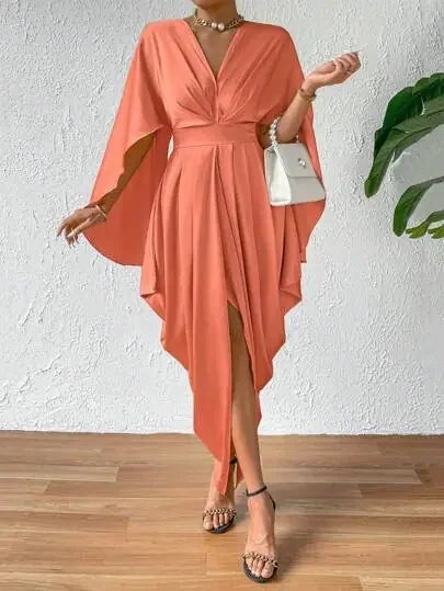 Pleated Wave High-Quality Wide Waist Dress