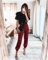 Oaklynn Trousers Fashion Leopard Print Forged Trousers Elastic Pants - Vestir en Moda
