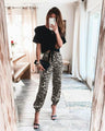 Oaklynn Trousers Fashion Leopard Print Forged Trousers Elastic Pants - Vestir en Moda
