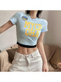 Ocean Sexy Summer Fitted Patchwork Crop Tees - Vestir en Moda