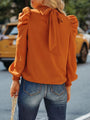 Olga Tie Wrap Puff Sleeve Ladies Blouse - Vestir en Moda