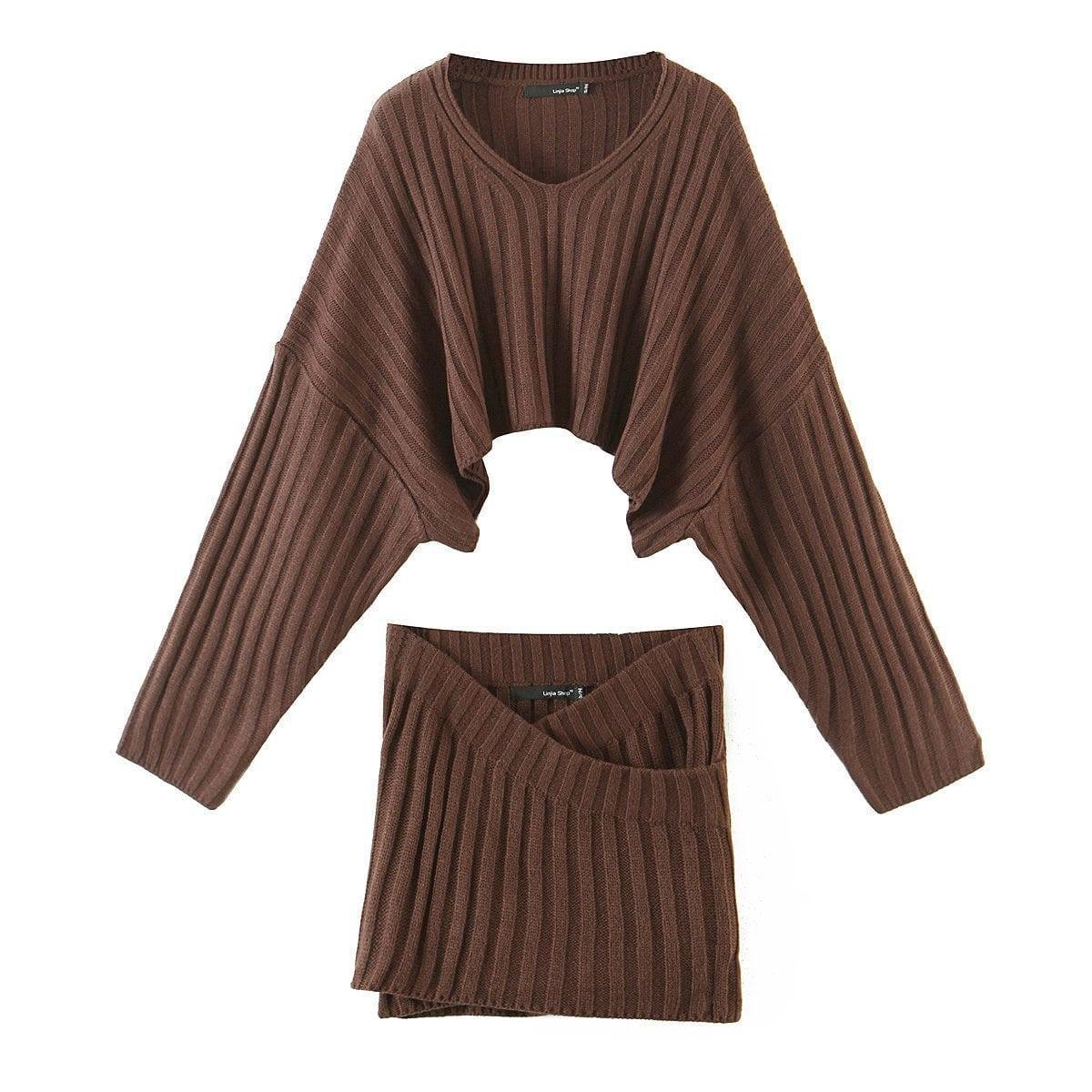 Olivia Autumn Batwing Sleeve Loose Two pieces Set - Vestir en Moda