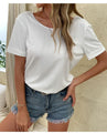 Olivia Backless Solid Color Short Sleeve Blouse - Vestir en Moda