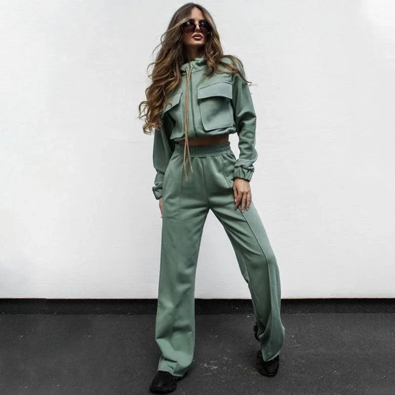 Olivia Color Double Bag Drawstring Casual Women Sets - Vestir en Moda