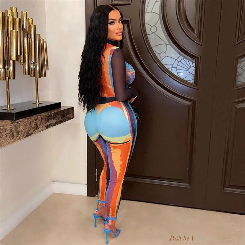 Olivia Printed Sleeves High Waist two pieces Set Women - Vestir en Moda