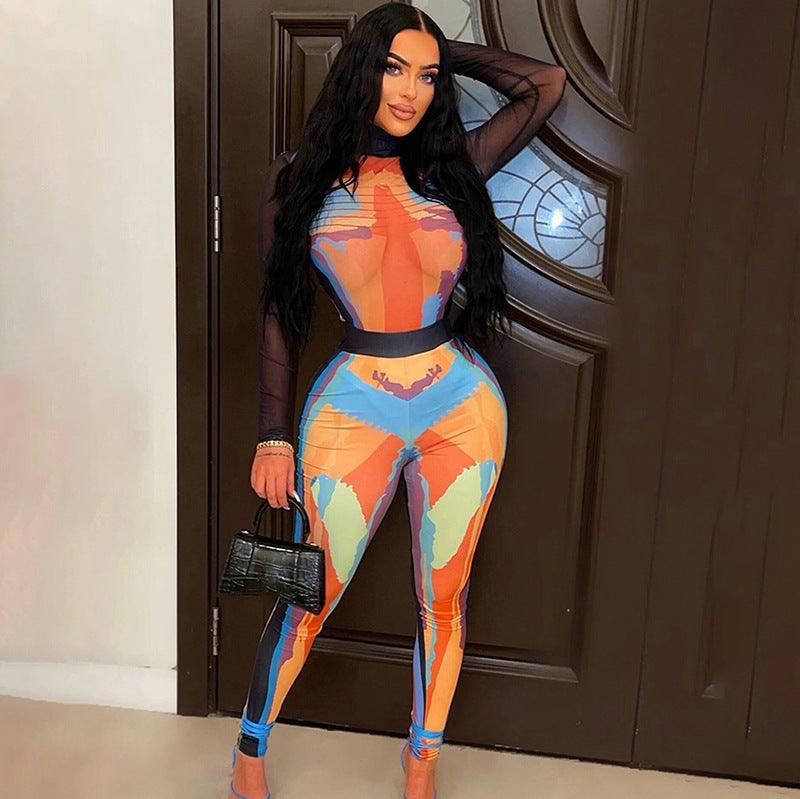 Olivia Printed Sleeves High Waist two pieces Set Women - Vestir en Moda