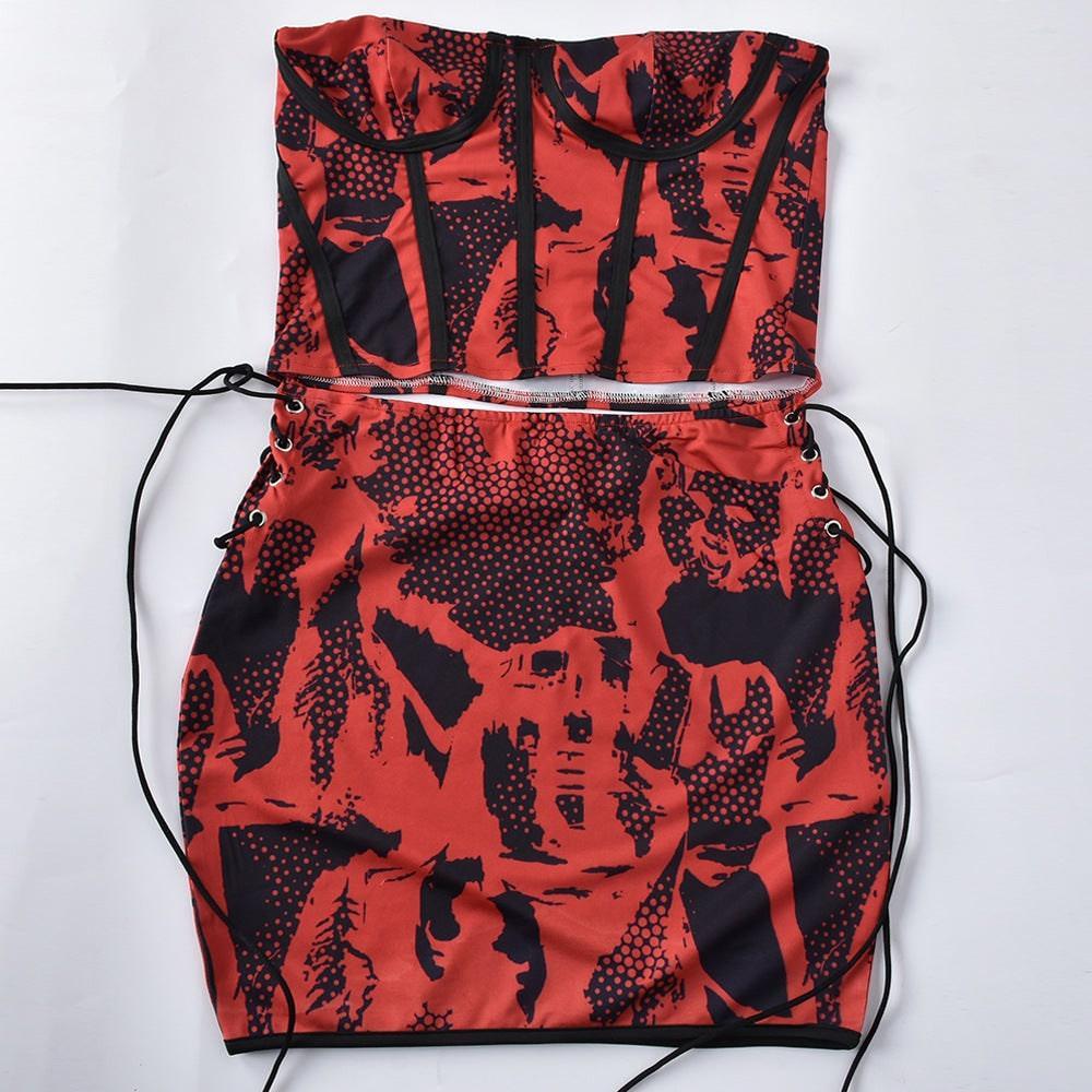 Olivia Spring Wrapped Chest Two Piece Sets - Vestir en Moda