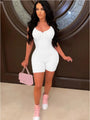 Olivia Summer Solid Sleeveless Skinny Rompers - Vestir en Moda