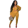 Olivia Winter Solid Color Breasted Women Three Piece sets Casual - Vestir en Moda