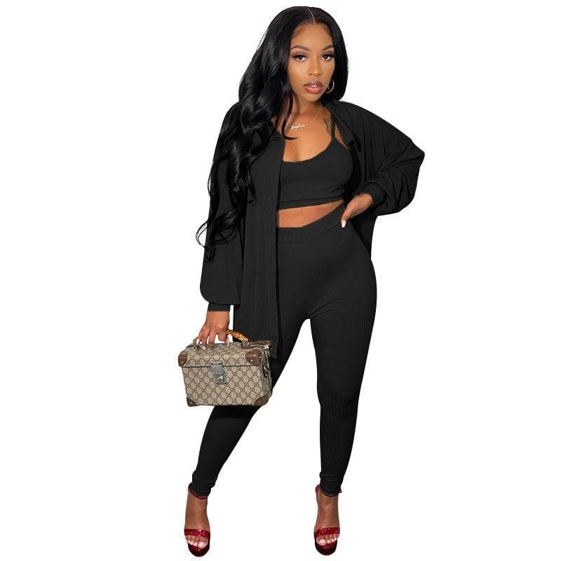 Olivia Winter Solid Color Breasted Women Three Piece sets Casual - Vestir en Moda
