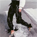 Ophelia Street Stitching Sequined Ankle Banded Lace up Pants - Vestir en Moda
