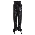 Ophelia Street Stitching Sequined Ankle Banded Lace up Pants - Vestir en Moda