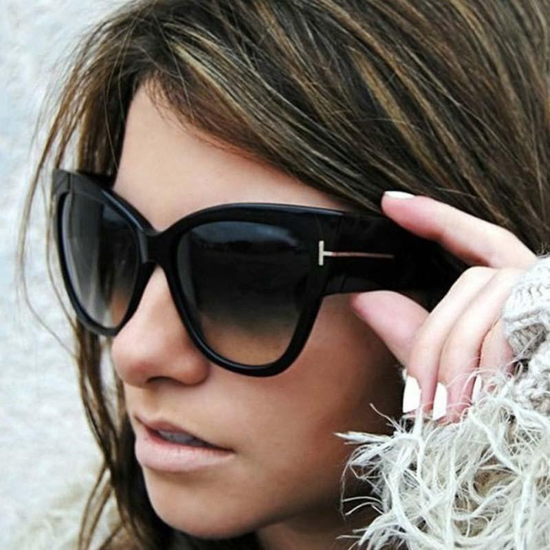 Oversized Big Frame Cat Eye Gradient Lens Vintage Mirror Sunglasses - Vestir en Moda