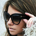 Oversized Big Frame Cat Eye Gradient Lens Vintage Mirror Sunglasses - Vestir en Moda