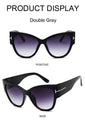 Oversized Big Frame Cat Eye Gradient Lens Vintage Mirror Sunglasses - Vestir en Moda
