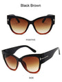 Oversized Big Frame Cat Eye Gradient Lens Vintage Mirror Sunglasses - Vestir en Moda