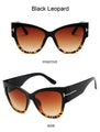 Oversized Big Frame Cat Eye Gradient Lens Vintage Mirror Sunglasses - Vestir en Moda