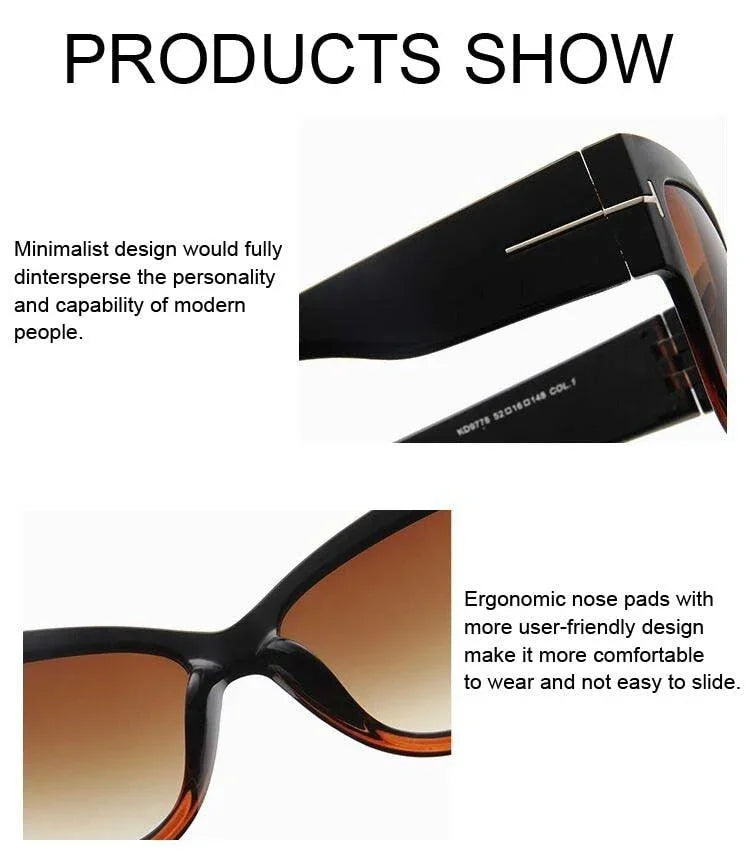 Oversized Big Frame Cat Eye Gradient Lens Vintage Mirror Sunglasses - Vestir en Moda