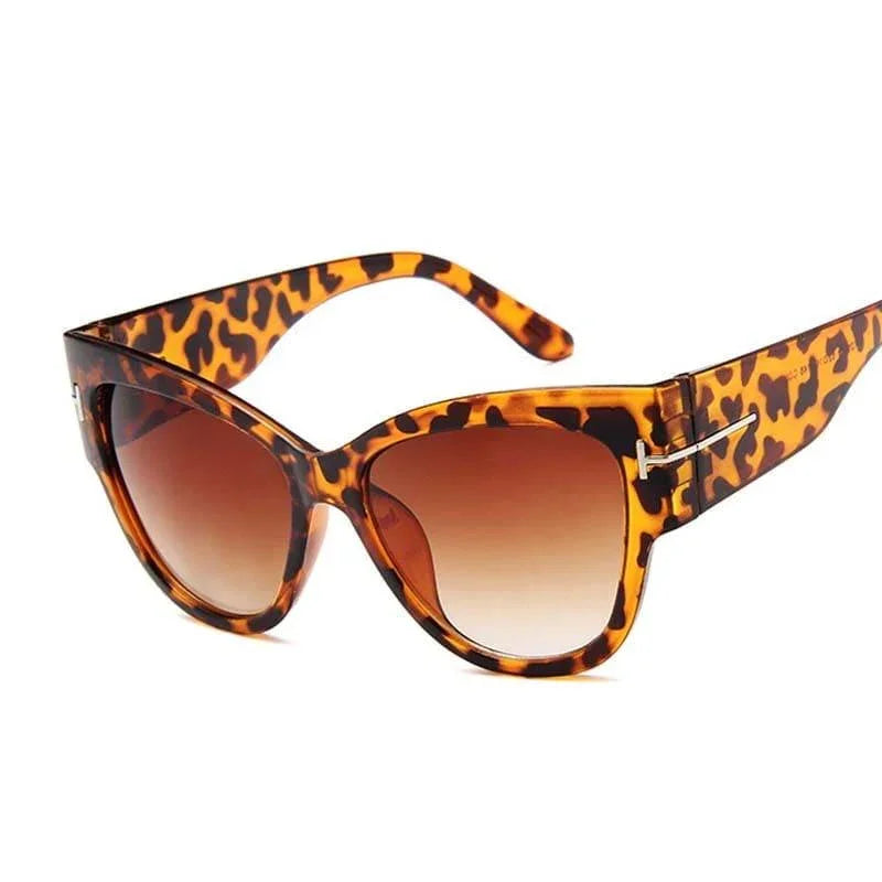 Oversized Big Frame Cat Eye Gradient Lens Vintage Mirror Sunglasses - Vestir en Moda