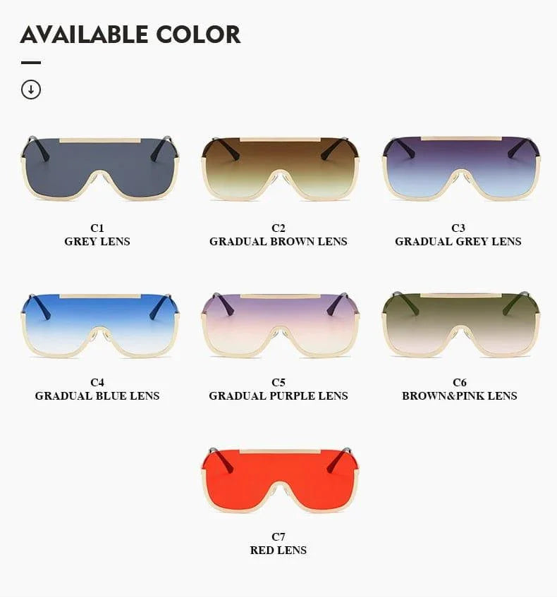 Oversized Metal Shades Eyewear Oculos Square Polyurethane Sunglasses - Vestir en Moda