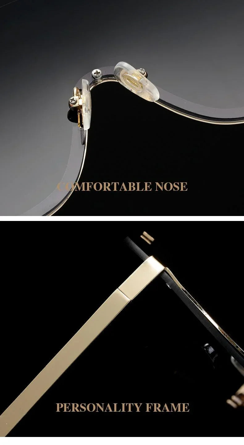 Oversized Metal Shades Eyewear Oculos Square Polyurethane Sunglasses - Vestir en Moda