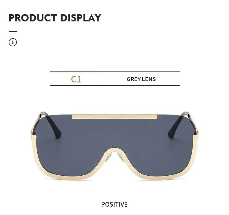 Oversized Metal Shades Eyewear Oculos Square Polyurethane Sunglasses - Vestir en Moda