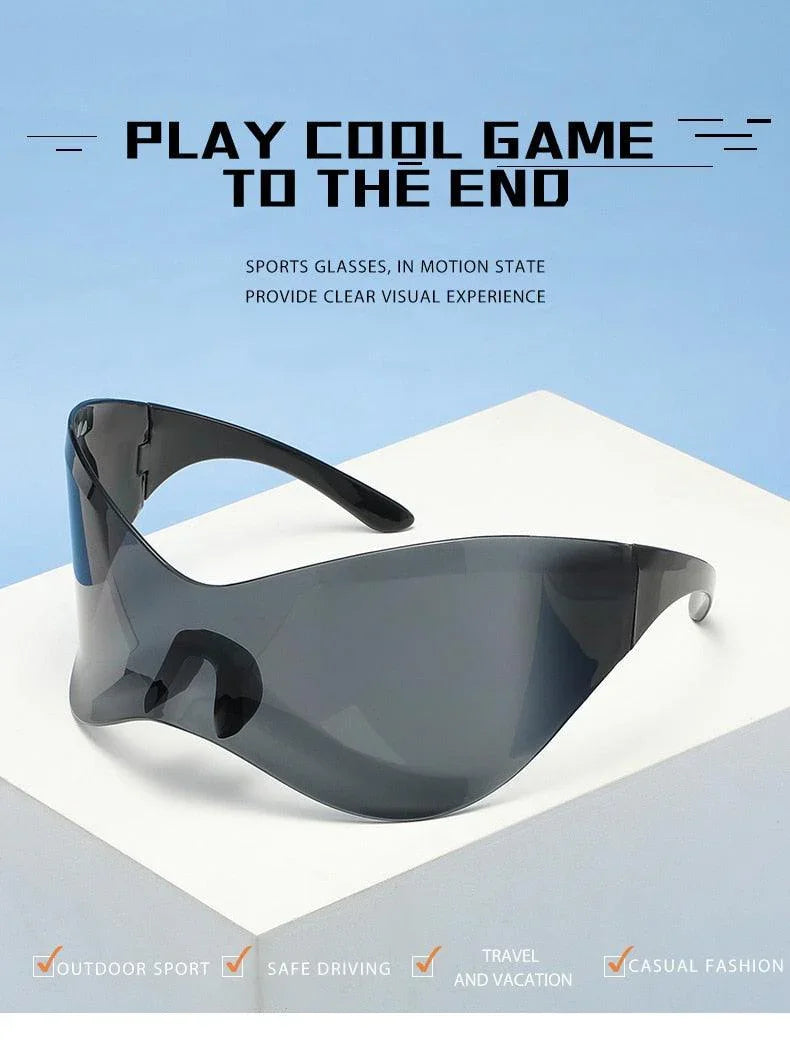 Oversized One Piece Big Frame Goggle Outdoor Mirror Shades Sunglasses - Vestir en Moda