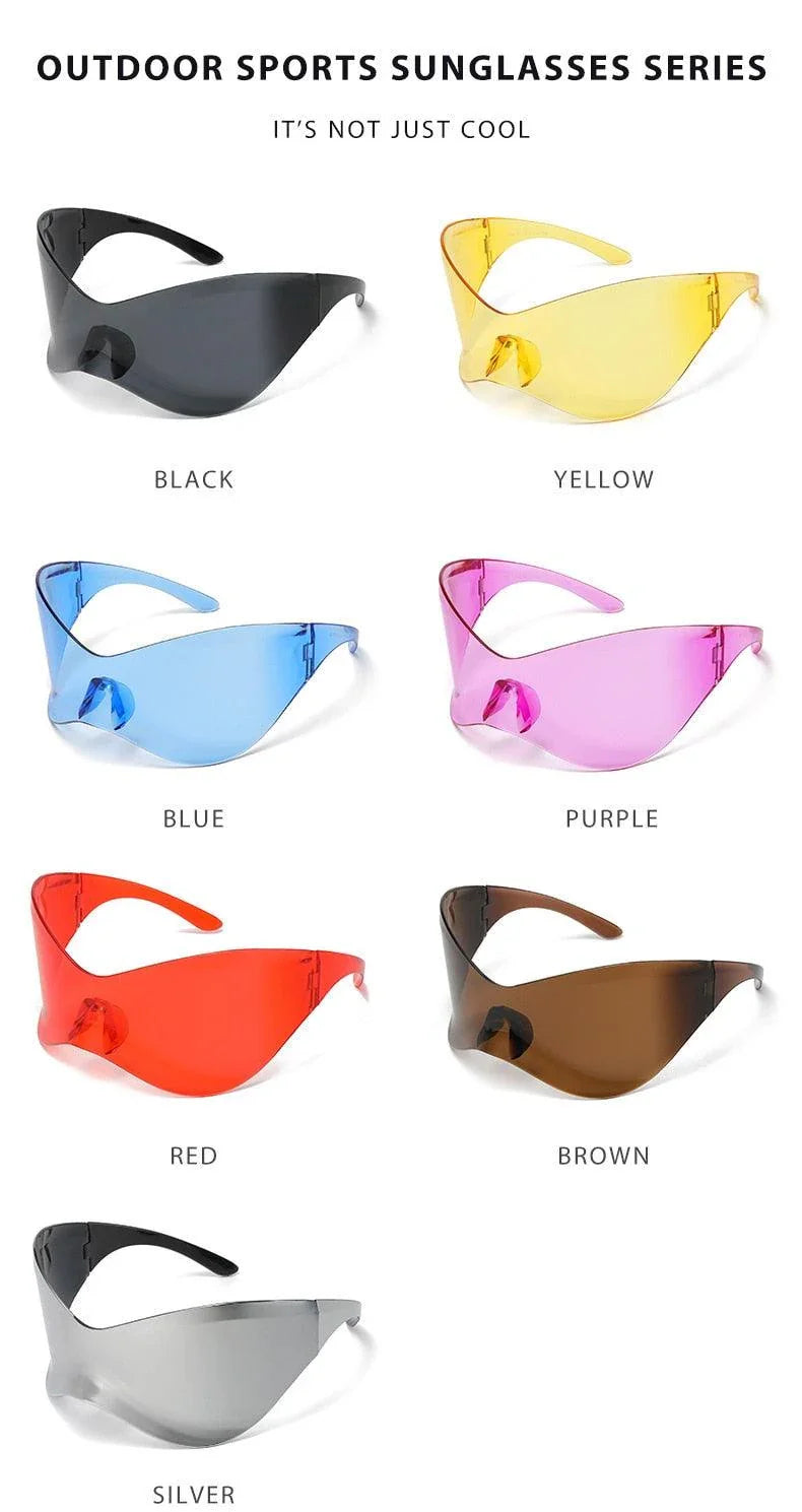Oversized One Piece Big Frame Goggle Outdoor Mirror Shades Sunglasses - Vestir en Moda