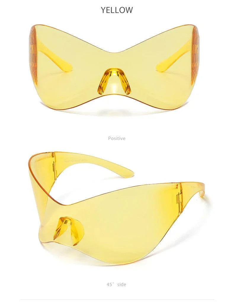 Oversized One Piece Big Frame Goggle Outdoor Mirror Shades Sunglasses - Vestir en Moda