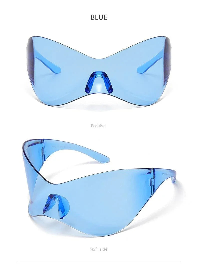 Oversized One Piece Big Frame Goggle Outdoor Mirror Shades Sunglasses - Vestir en Moda