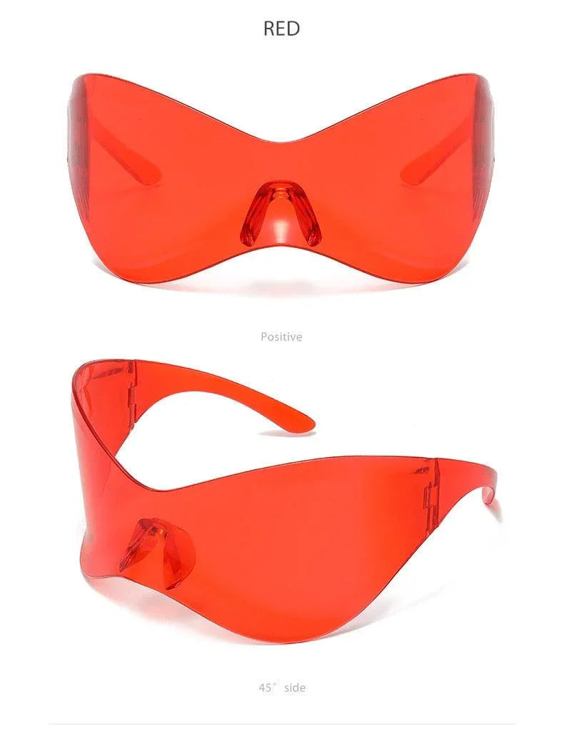 Oversized One Piece Big Frame Goggle Outdoor Mirror Shades Sunglasses - Vestir en Moda