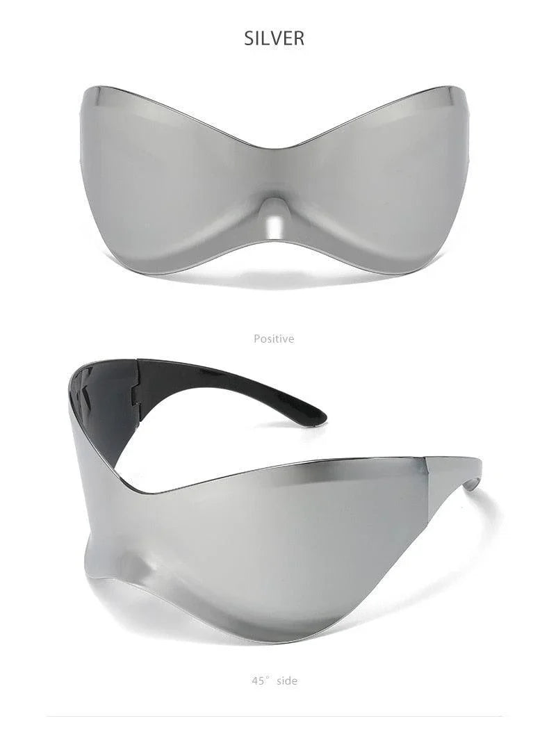 Oversized One Piece Big Frame Goggle Outdoor Mirror Shades Sunglasses - Vestir en Moda