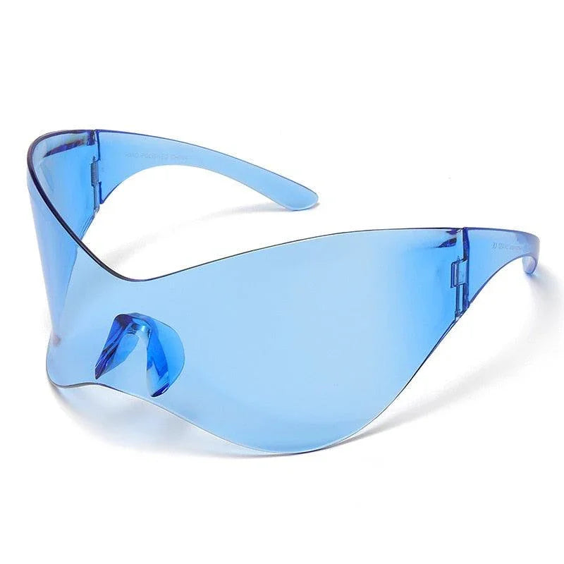 Oversized One Piece Big Frame Goggle Outdoor Mirror Shades Sunglasses - Vestir en Moda